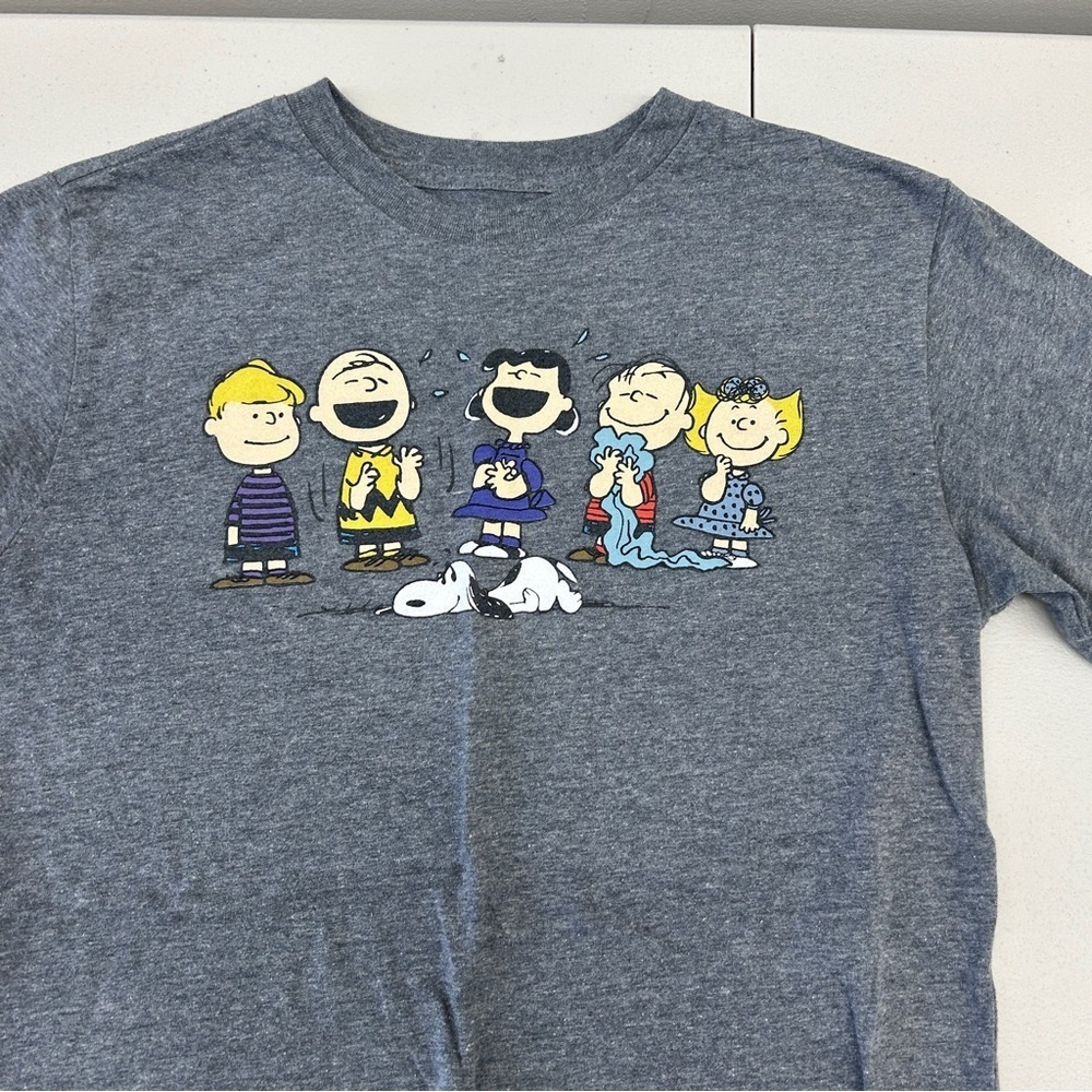 Peanuts Gray Short Sleeve Tee with Cartoon Graphic - Picture 2 of 4